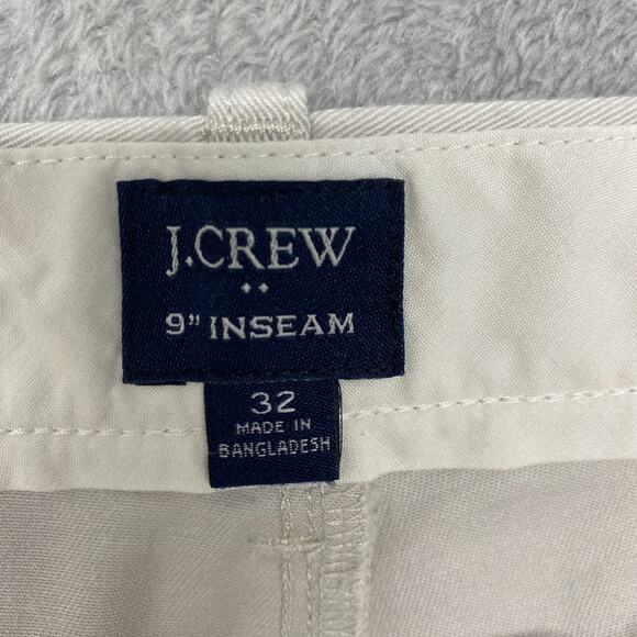 J Crew Shorts Mens 32 Gray Flex Chino 9 Inch Inseam Flat Front Preppy Beach - Picture 5 of 9